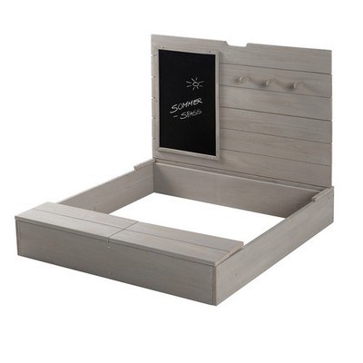 Roba Sandkasten mit Deckel aufklappbar mit Tafel & 3 Haken Massivholz TOP