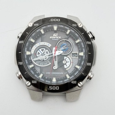 Casio Edifice EQW-M1100 Chronograph Watch Head Only No Strap Black Dial