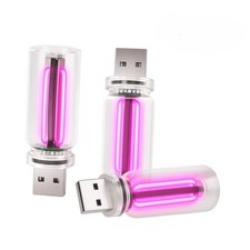3PCS USB Car Interior Lights, Plug-in Glass Bottle Ambient Lamps for Cars, Pink