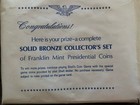 1968 Solid Bronze Collector Set Franklin Mint  (2 sets), 1 Unopened — photo 2