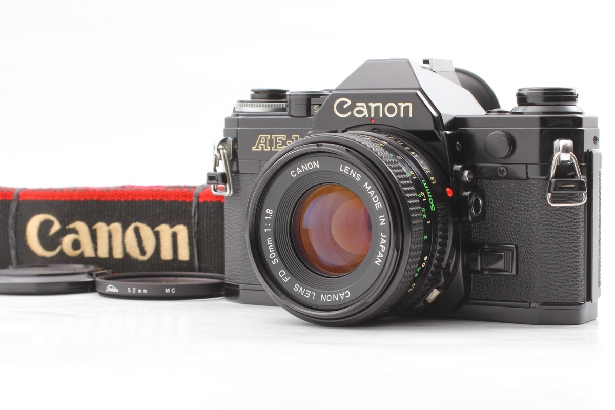 キヤノン AE-1 ブラック NEW FD 50mm f1.8《完動品》 Exc+5] Canon AE-1 Black Body 35mm Film Camera New FD 50mm f1