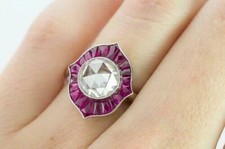 Shiny Simulated Vivid Pink White CZ Sparkling Women Amazing Ring In 935 Silver