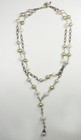 Wonderful sterling silver and multicolor pearl double string necklace