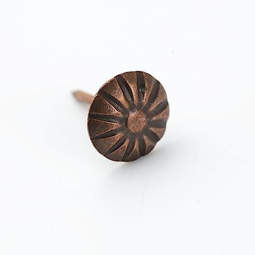 100pz Borchie Tappezzeria Eleganti Vintage Ottone Antico 10x15mm Bronzo Rosso - Foto 3 di 4