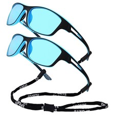 2PCS Kids Youth Polarized Sports Sunglasses for Cyling Baseball Softball