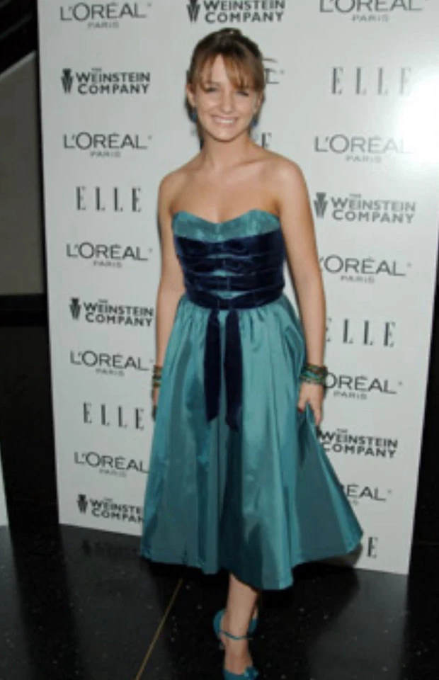 Betsey Johnson 90s Evening mini Dress y2k style sea blue with/ navy bows - Image 3 of 4