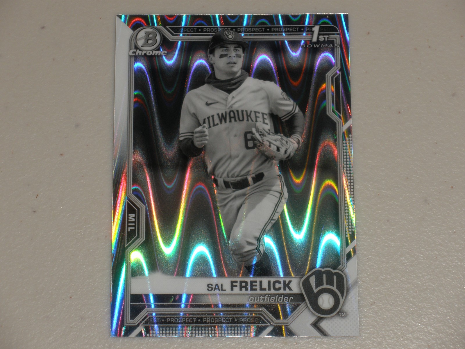 2021 Bowman Chrome Draft Black And White RayWave Refractor #172 Sal Frelick
