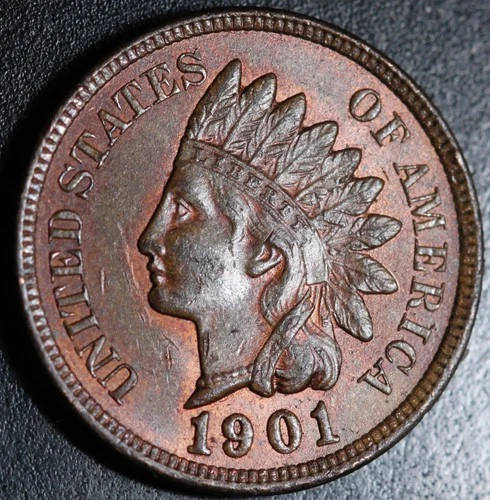 1901 INDIAN HEAD CENT - With CARTWHEELING MINT LUSTER - BU UNC