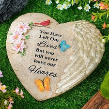 Memorial Garden Stones with Heartfelt Quote Sympathy Gifts for Loss of Loved ...