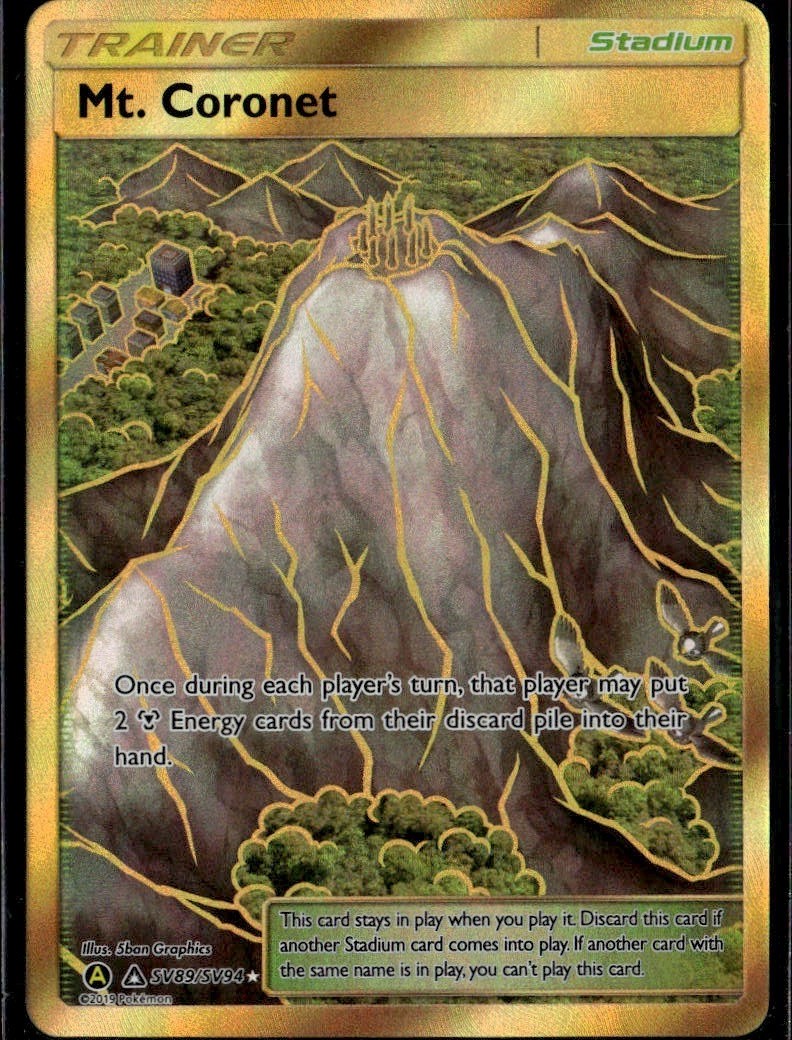 Mt. Coronet Shiny Holo Rare Hidden Fates: Shiny Vault SV89/SV94 Stadium Holofoil
