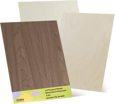 6 Pack Walnut Wood Plywood Sheets, 12"X16"X1/8" Basswood Walnut Birch