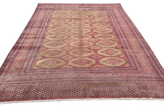 Rare Hand knotted Vintage Pakistani Bokhara Jhaldar Wool Area Rug 10 x 8 Ft
