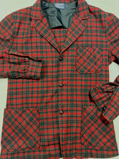 Pendleton Vintage Virgin Wool Plaid Shirt Jacket Large Shacket Red Black Sz Lg