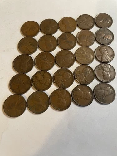 Roll 1927 D Lincoln Wheat Cents Penny in Good or Better Condition 50 Coins