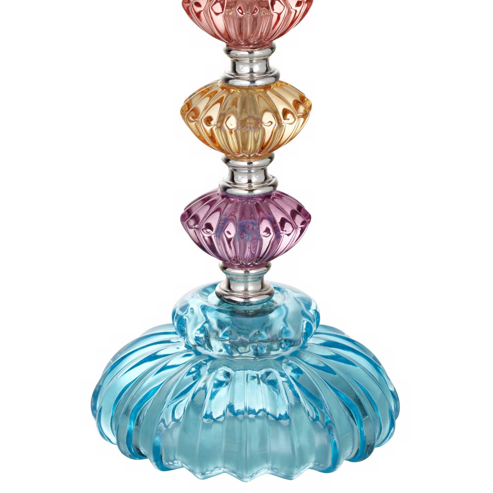 Bohemian Accent Table Lamp 21" High Multi Colored Glass with Dimmer for Bedroom