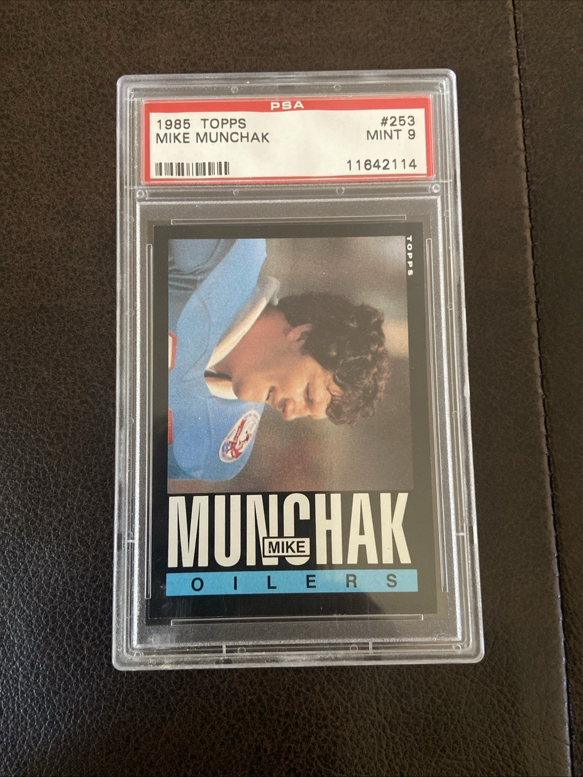 1985 Topps #253 Mike Munchak RC Rookie Oilers EX Nice PSA 9