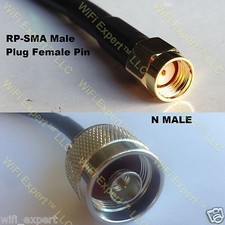 6 feet N male to RP-SMA male female pin RF Pigtail Cable RFC195 SHIPS FROM USA