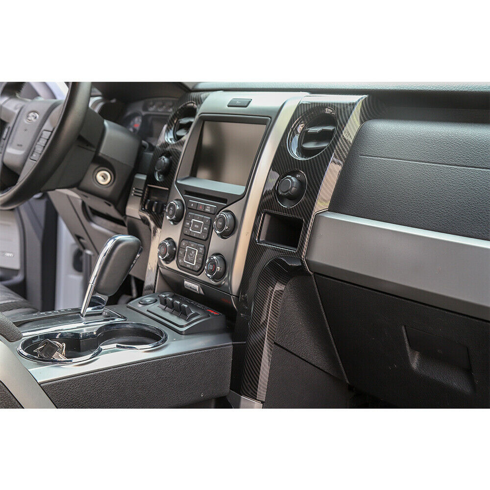 For F-150 Carbon Fiber Center Console Dash Panel Trim for for 2009-14 ...