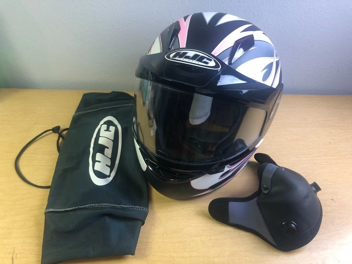 HJC Helmet Womens XL CL 15 Pink Black White GREAT COND Incl Bag