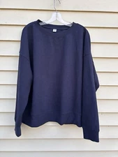 ANRABESS Womens Long Sleeve Crewneck Sweater Sweatshirt size XL NAVY
