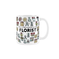 Florist Mug - Novelty Flower Arranger White Ceramic Tea/Coffee Cup Gift