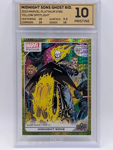 2023 MARVEL PLATINUM #180 MIDNIGHT SON GHOST RIDER YELLOW /399 GRADED 10