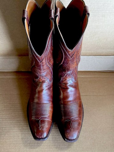 Vintage Lucchese 2083 San Antonio Cowboy Boots US Size 11 B Brown Western 1LD12