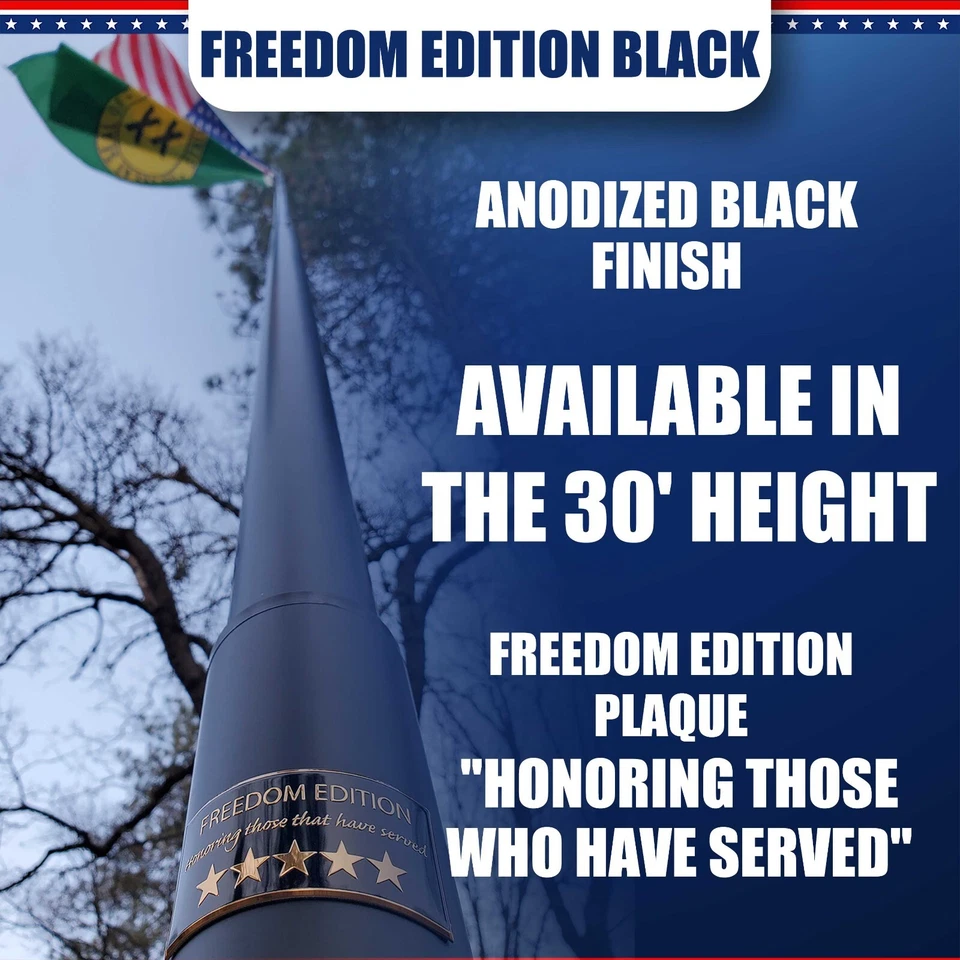 30' DELTA SECTIONAL FLAG POLE "FREEDOM EDITION" (BLACK) - Image 2 of 4