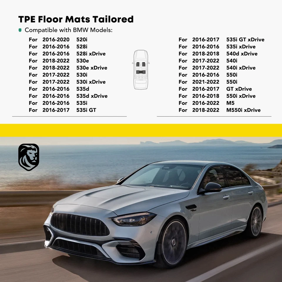 3x Filas Alfombrillas Negras Forros para BMW F10 520i 528i xDrive 535i Delantero y Trasero Foto 2 de 4