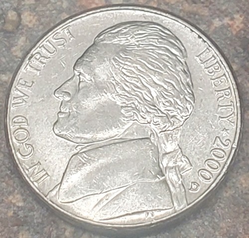 2000 d Jefferson níquel con errores de letras a América - Imagen 4 de 10