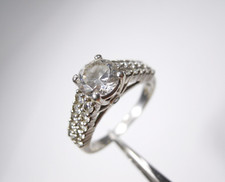 VINTAGE FANCY CLEAR CZ STONES PAVED BAND RING STERLING SILVER 925 SIZE 8