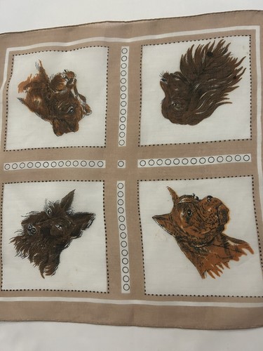 Four Hand Drawn Dogs Hankie