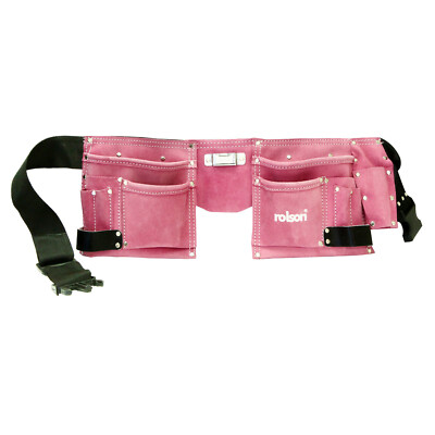 11 Pocket Pink Leather Tool Belt Double 