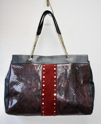 Neue BIBA Tasche Leder und Textil Python