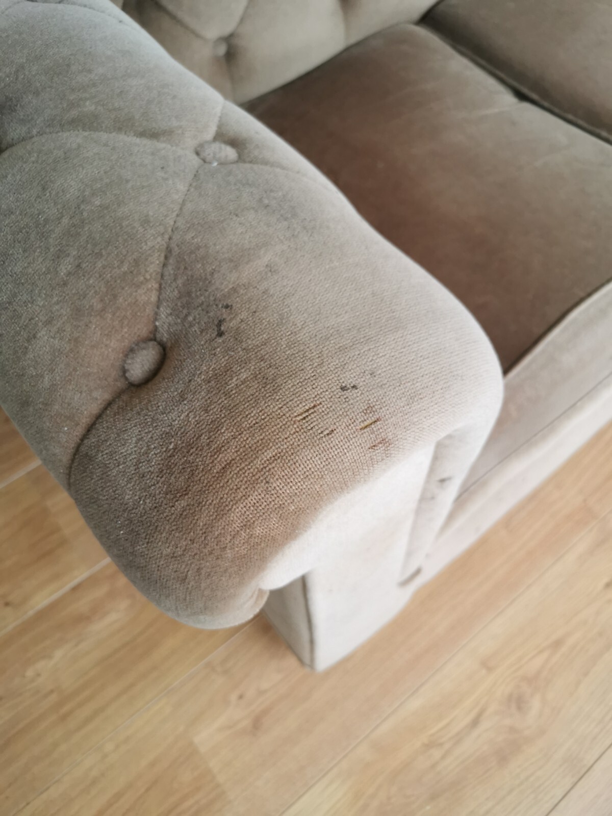 Vintage Chesterfield sofa 3 seater & club armchair for reupholstering