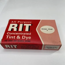 Vintage 1960s RIT Rose Pink 7 Color Dye Concentrate Excellent Condition