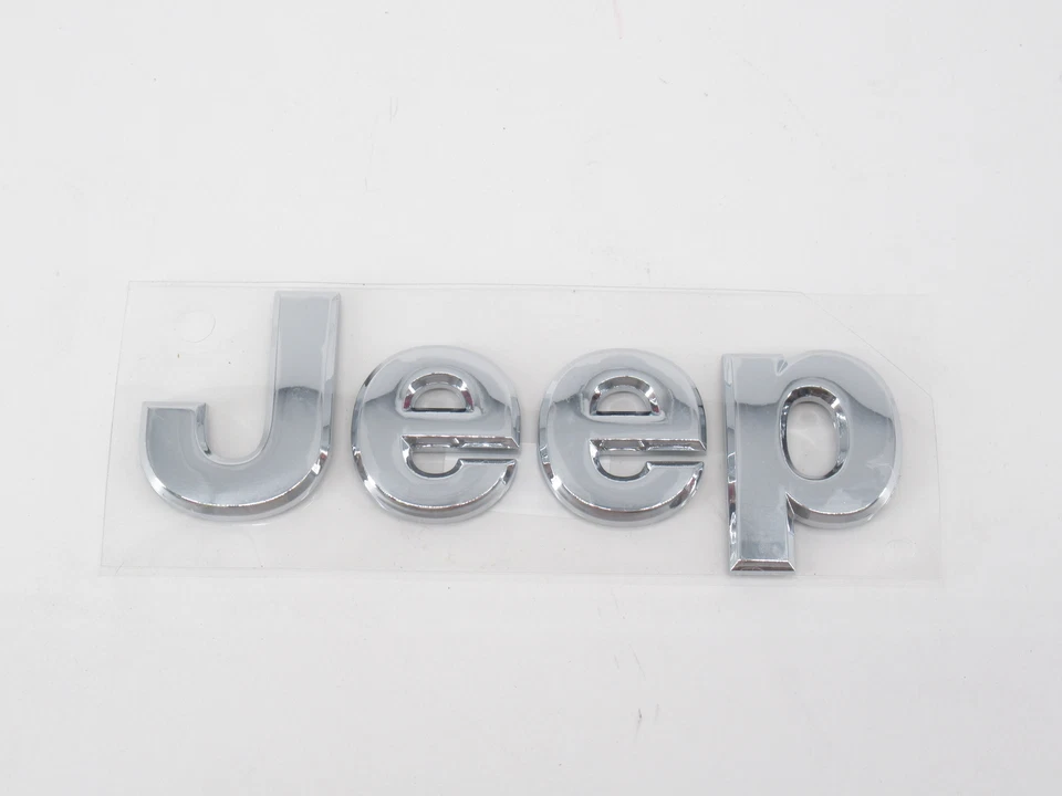 Placa de identificación cromada genuina OEM Mopar Jeep 55157088AC capó o puerta levadiza Foto 2 de 3