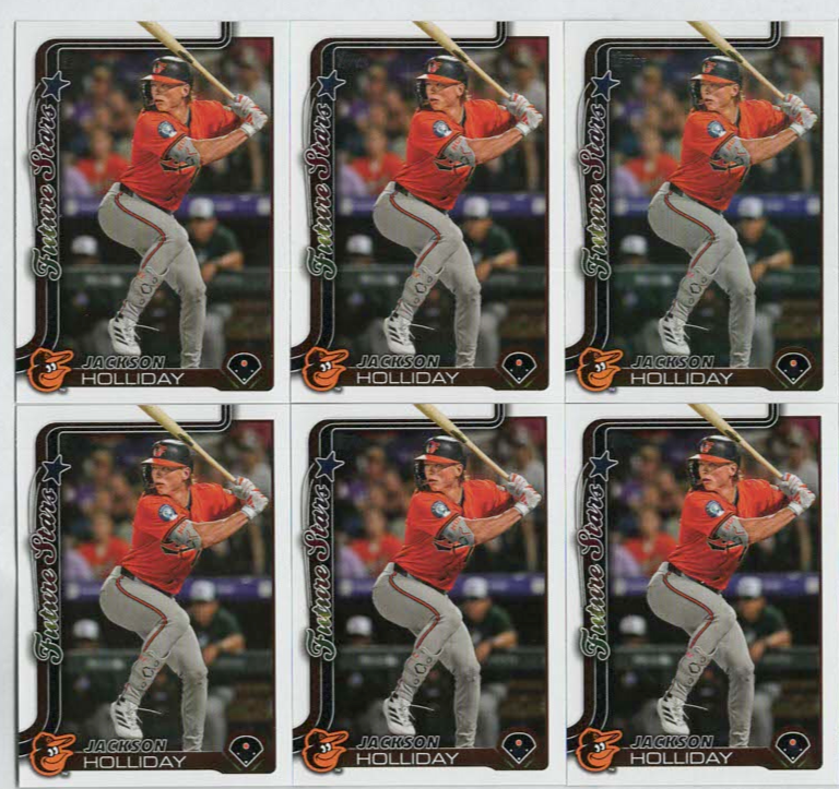 Jackson Holliday 2025 Topps Series 1 Future Stars #220 Orioles Rookie Card Lot of 6