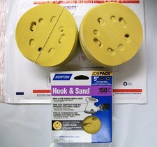 5" Hook & Loop Sanding Discs, 8 Hole, Norton, 150 Grit, #04059, 100 pack BULK 0.37 per gallon