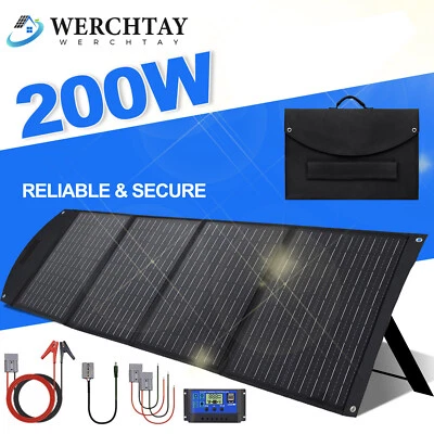 200w 12v Portable Foldable Solar Panel Kit for Car/Caravan/Power Station/Camping