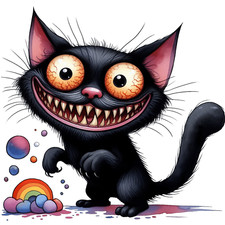 Wall Decal Sticker Cute Funny Cat Wall Sticker 18X18cm Large