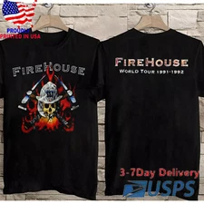 T shirt 2 side New Firehouse World Tour 1992 Concert Gift For Fans Men