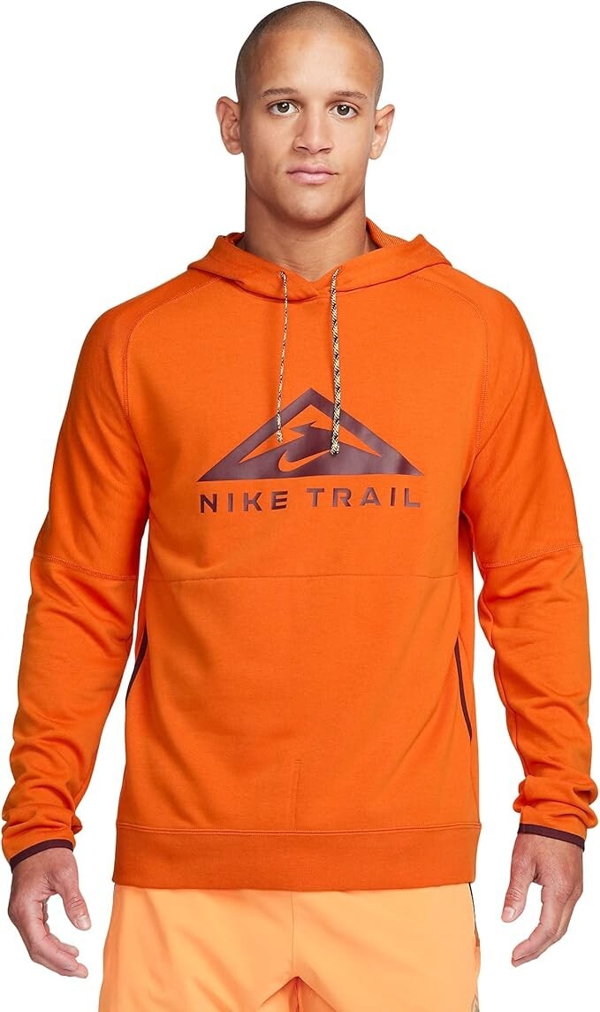 Nike Trail Magic Hour Mens Dri-FIT Running Pullover Hoodie Campfire Orange 2XL