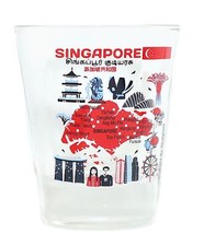 SINGAPORE LANDMARKS COLLAGE SHOT GLASS SHOTGLASS