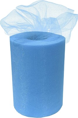 Light Blue Tulle Wedding Decor - 6'' x 100 Yards, Easter, Spring, Fabric