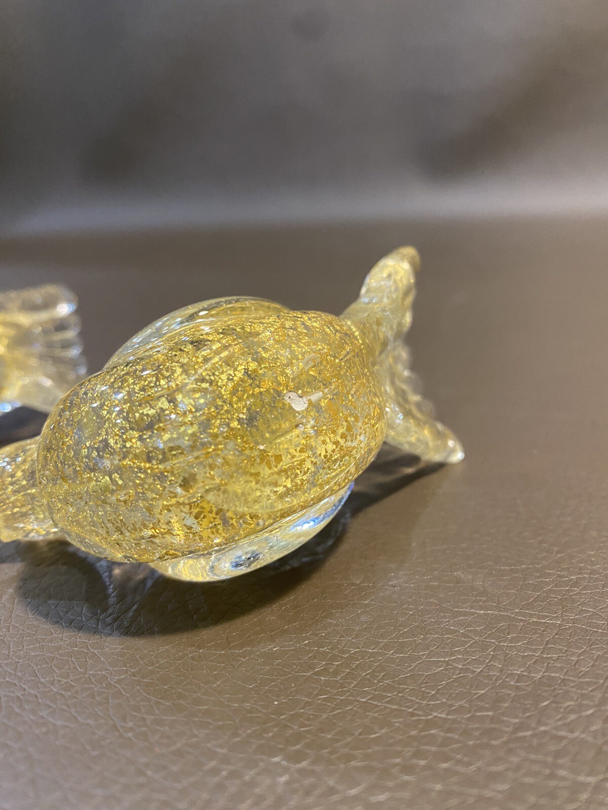 Pair Of Murano Glass Birds From Seguso Vetri D’Arte By Flavio Poli Gold