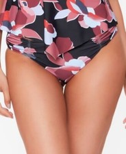 Bar III Shirred Side Hipster Bikini Bottom Swimsuit Floral Multi XL NEW