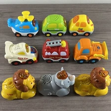 VTech Go Go Smart Wheels / Animals Lot Of 9 Race Car Lion Fire Truck +