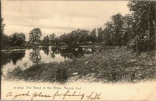 1907. THE BEND IN THE RIVER. MARION, IND. POSTCARD. ZT24
