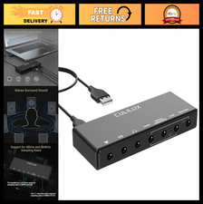 USB Surround Sound Card 7.1 - 48KHz-384KHz, Aluminum Alloy, External Audio Adapt